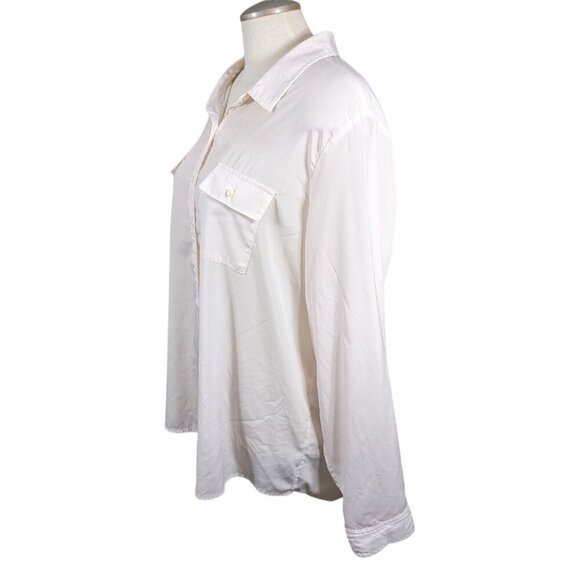 Old Navy Shirt Blouse Top Womens Plus Size XXL Light Powder Pink Long Sleeve - Picture 2 of 5